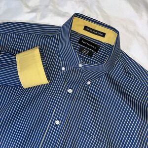 Paul Fredrick Flip Cuff Shirt 16.5 x 33 Classic Fit Non Iron Dress Button Down